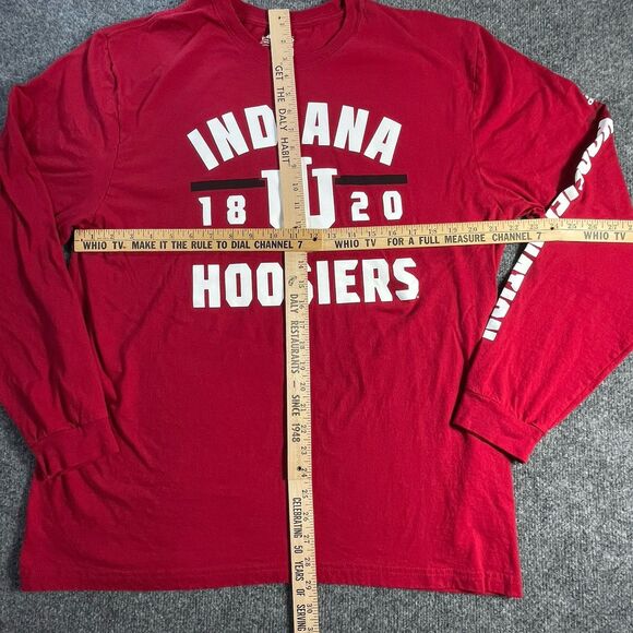 Indiana Hoosiers Shirt Mens Extra Large Red Long Sleeve Adidas NCAA Basketball - Picture 6 of 9